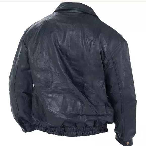 Napoline Mens leather Bomber Jacket - Picture 2 of 4